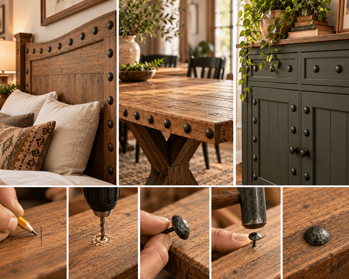 How to Add Clavos to a Headboard, Table or Cabinet (DIY Guide)