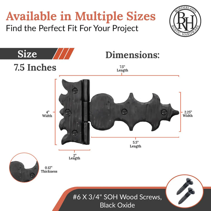 Castile Series | 7.5" Hinge Strap