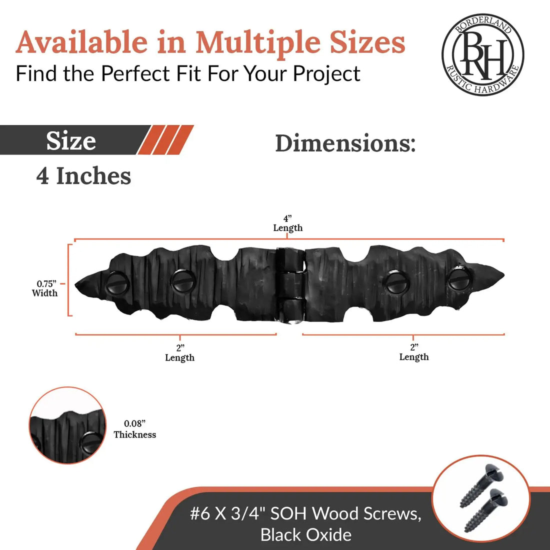 Castile Series | 4" Hinge Strap