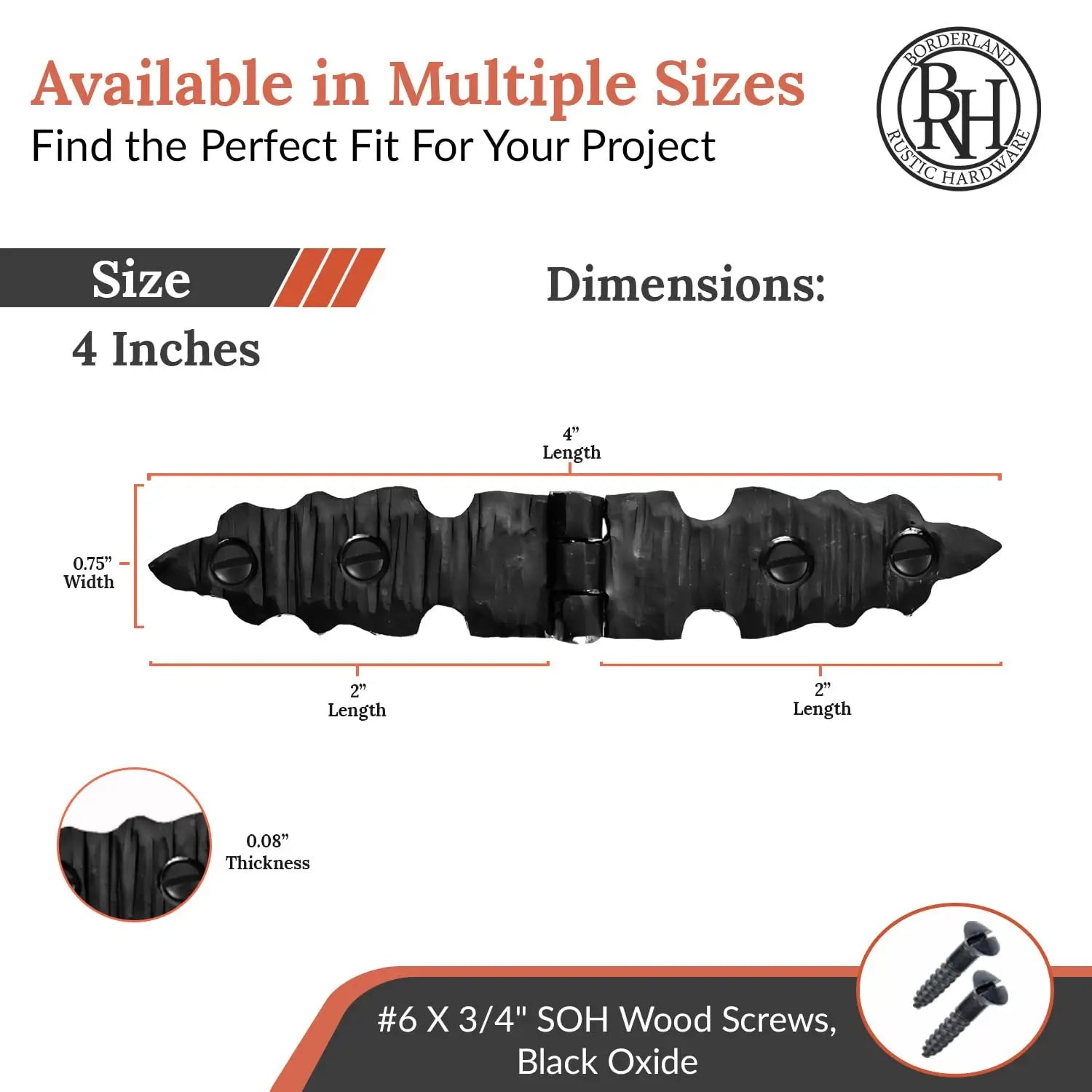 Castile Series | 4" Hinge Strap