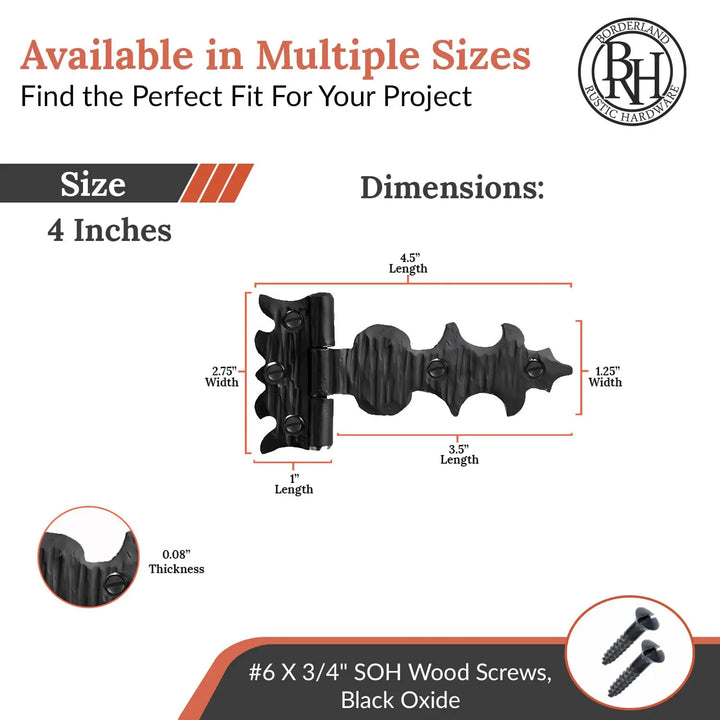 Castile Series | 4" Hinge Strap