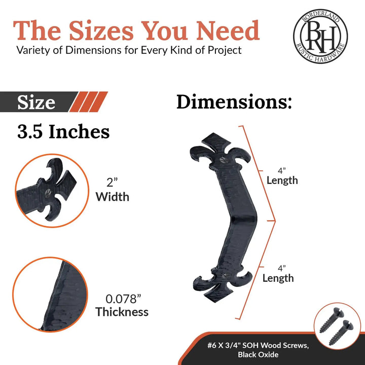 Fluer De Lis Series | 3.5" Corner Strap