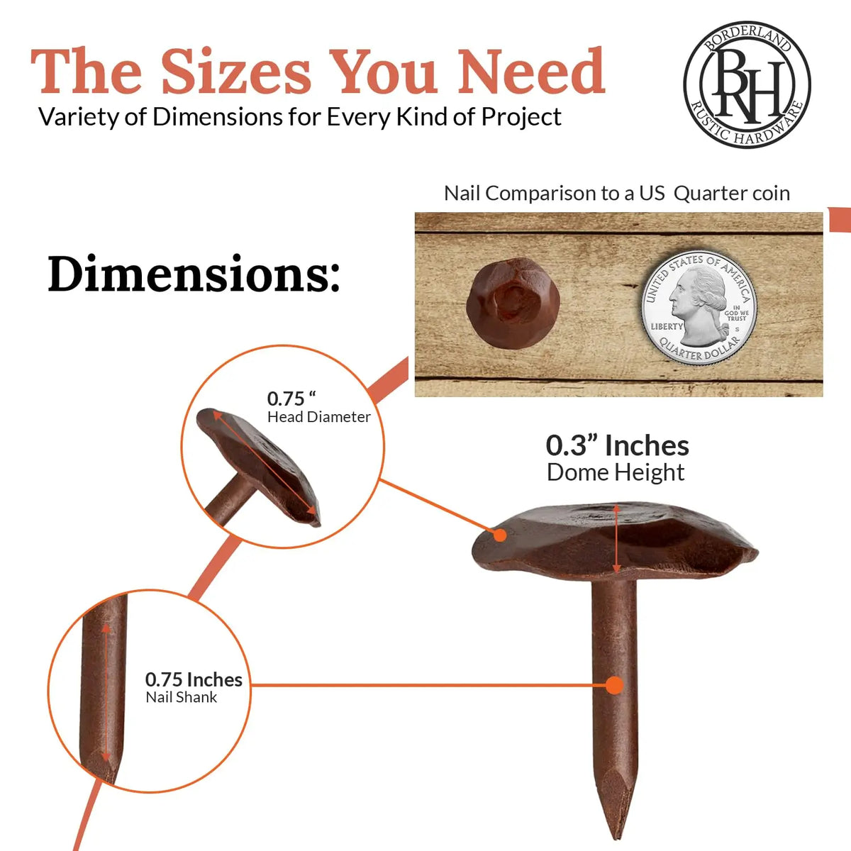 Artisan Series | 0.75" Round Decorative Nails &amp; Clavos