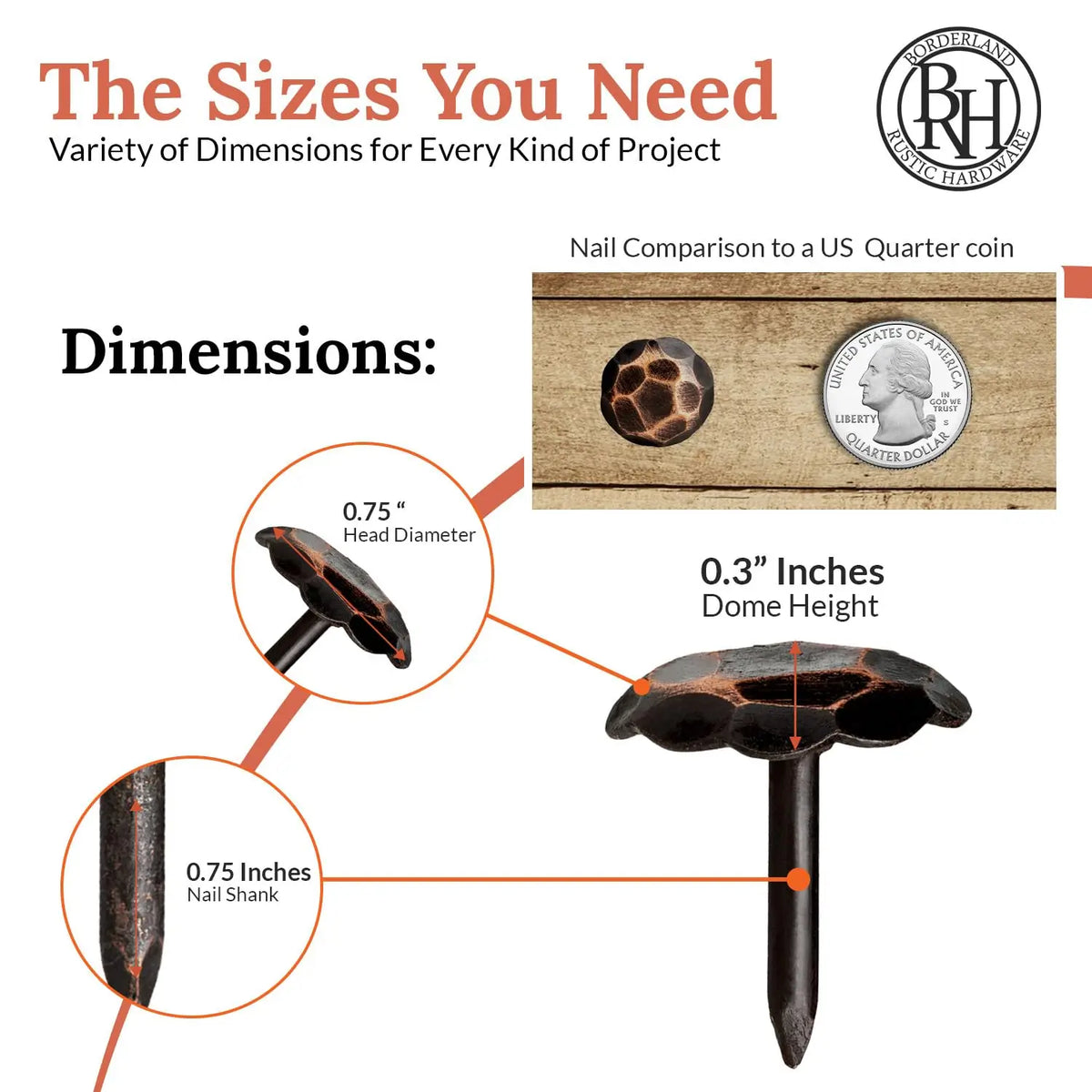 Artisan Series | 0.75" Round Decorative Nails &amp; Clavos