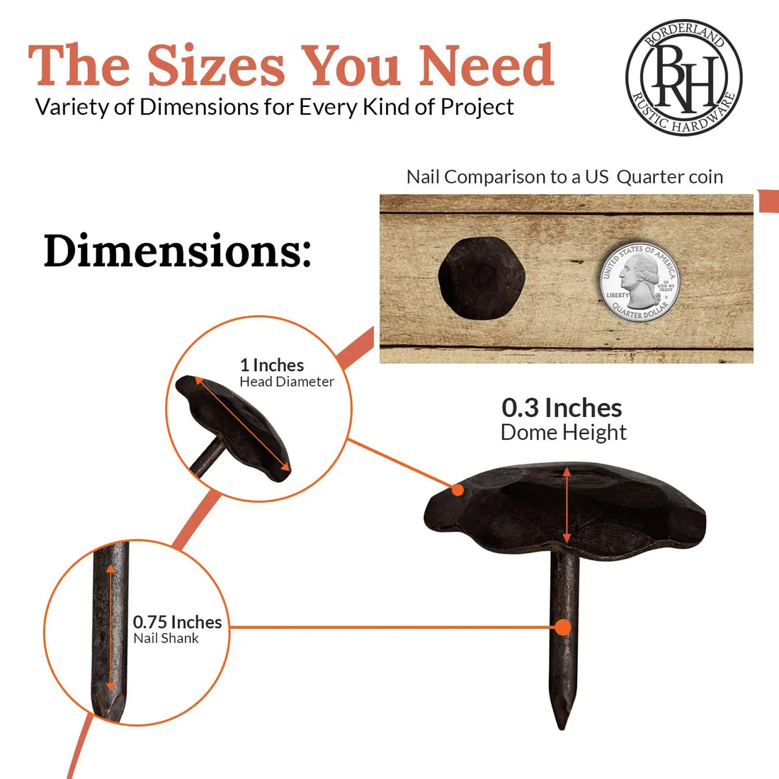 Artisan Series | 1" Round Decorative Nails & Clavos