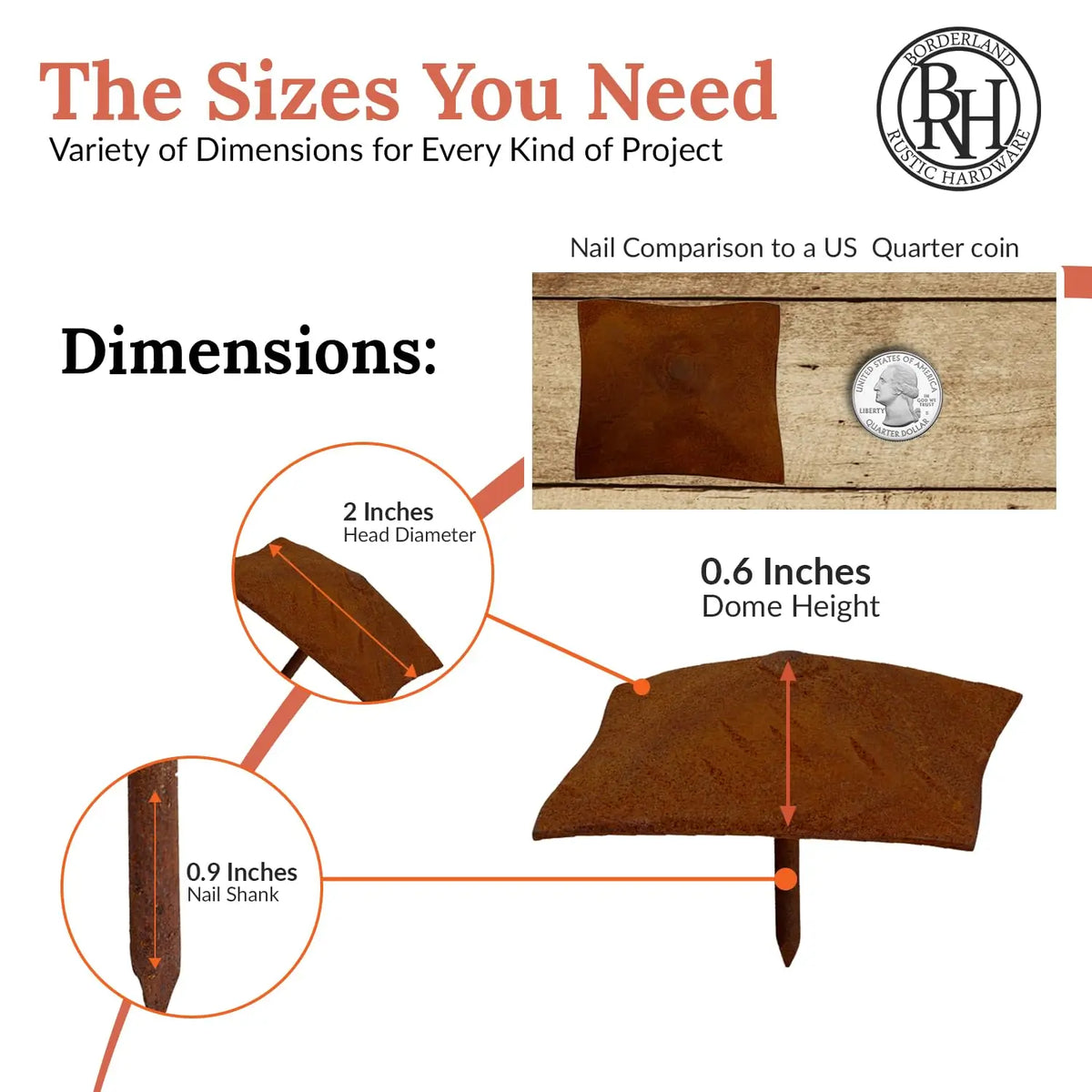 Barn Door Series | 2" Square Pyramid Decorative Nails &amp; Clavos