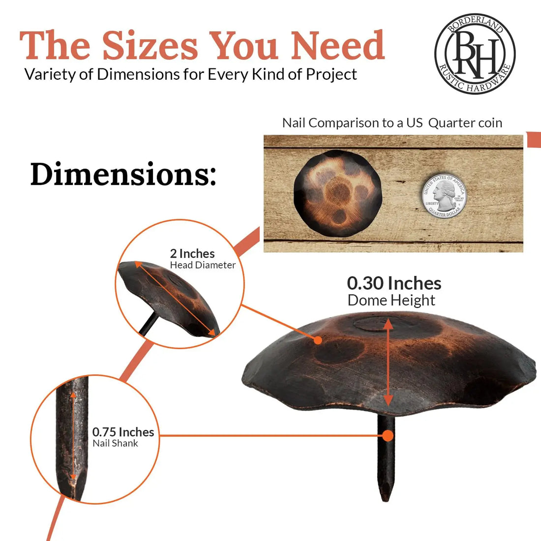 Artisan Series | 2" Round Decorative Nails & Clavos