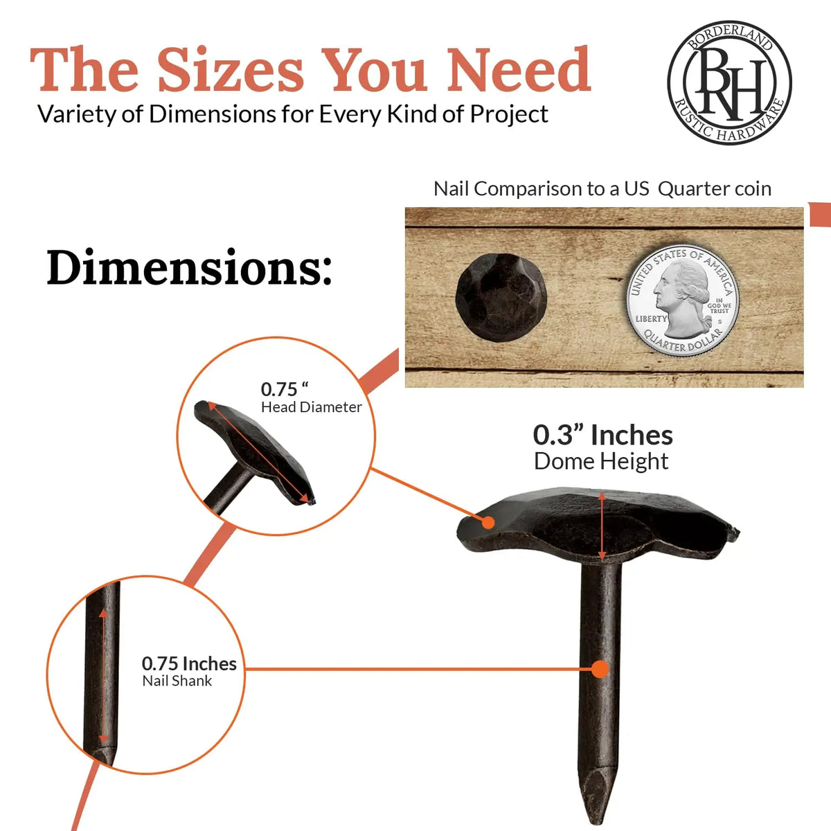 Artisan Series | 0.75" Round Decorative Nails &amp; Clavos