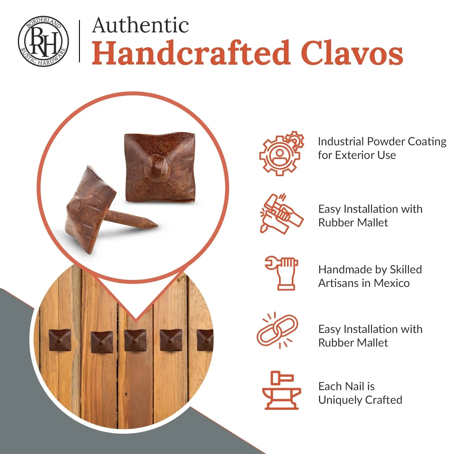 Barn Door Series | 0.75" Square Pyramid Nails & Clavos