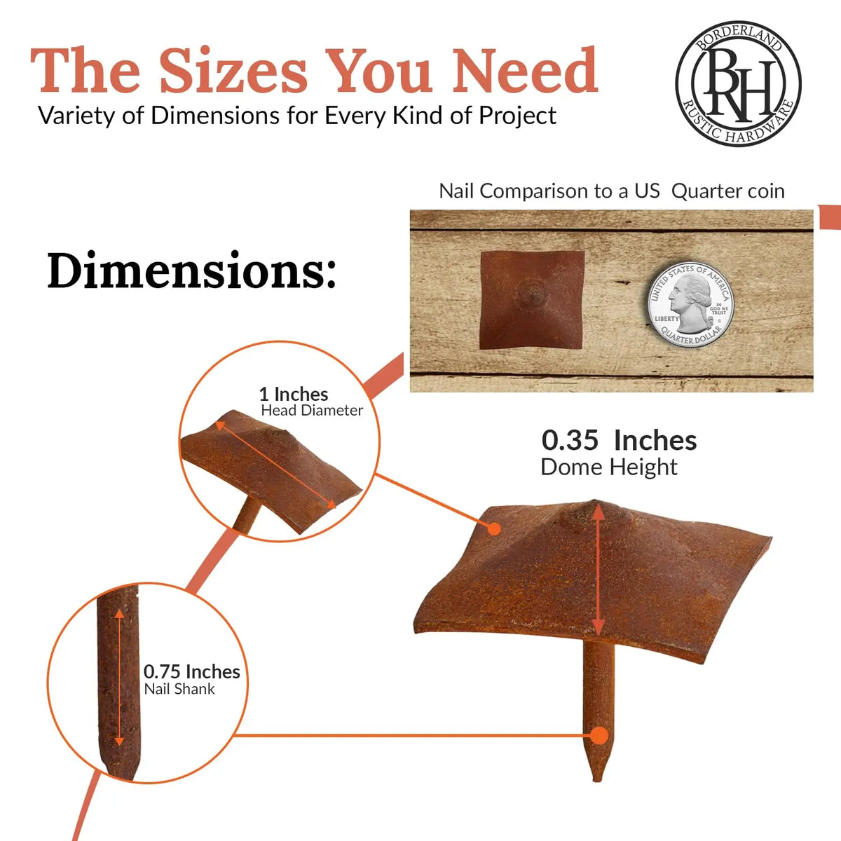 Barn Door Series | 1" Square Pyramid Decorative Nails &amp; Clavos