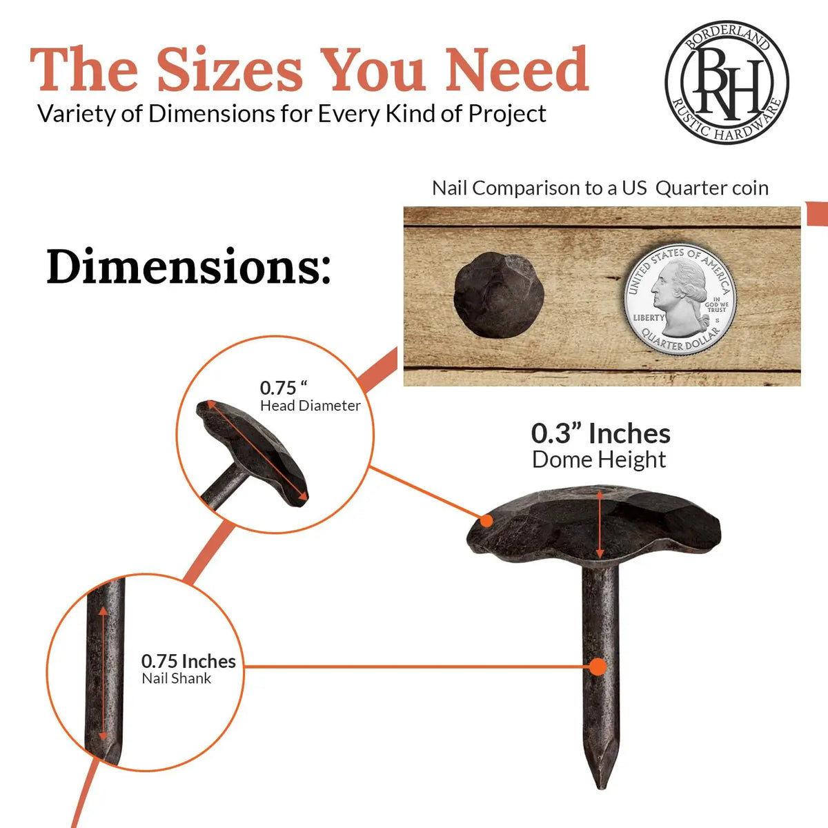 Artisan Series | 0.75" Round Decorative Nails &amp; Clavos