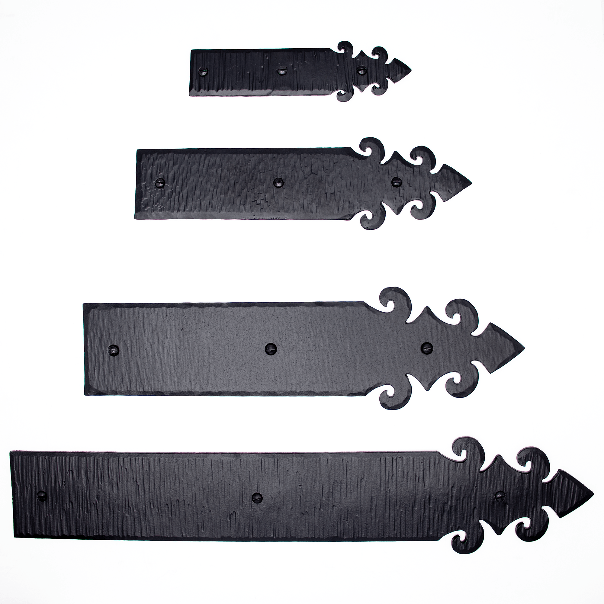 6 Black Decorative Hinges  Milan Series - Borderland Rustic Hardware