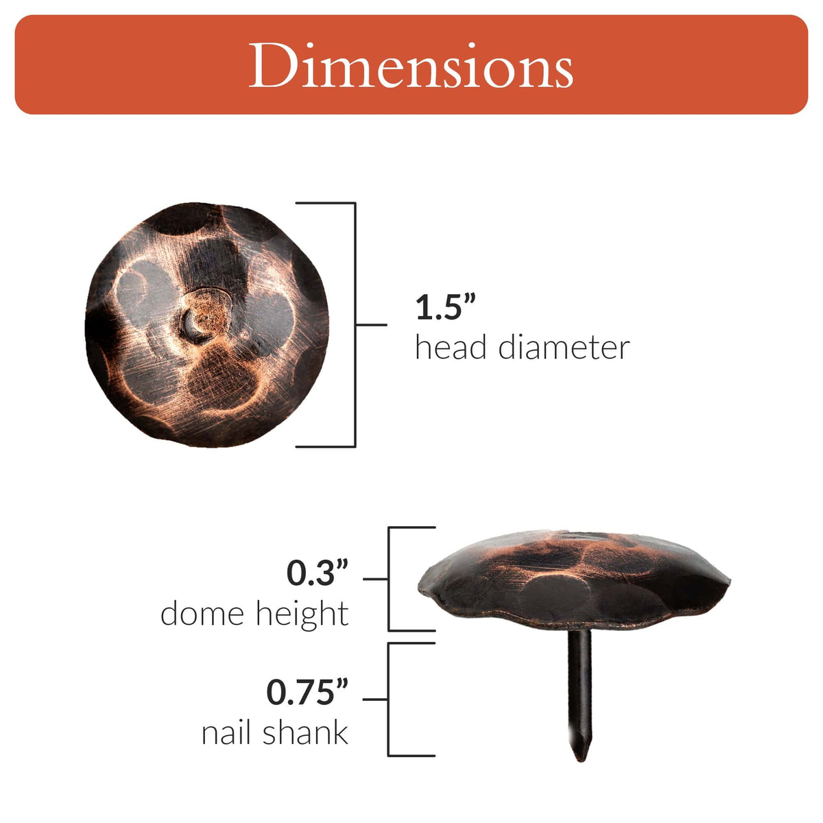Artisan Series | 1.5&quot; Round Decorative Nails &amp; Clavos