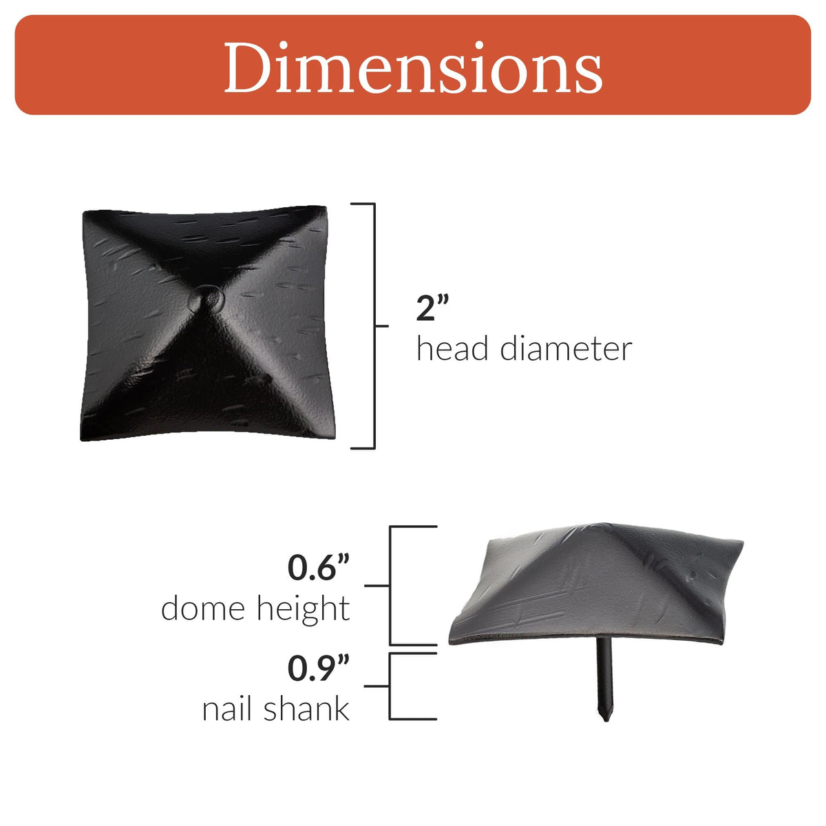 Barn Door Series | 2&quot; Square Pyramid Decorative Nails &amp; Clavos