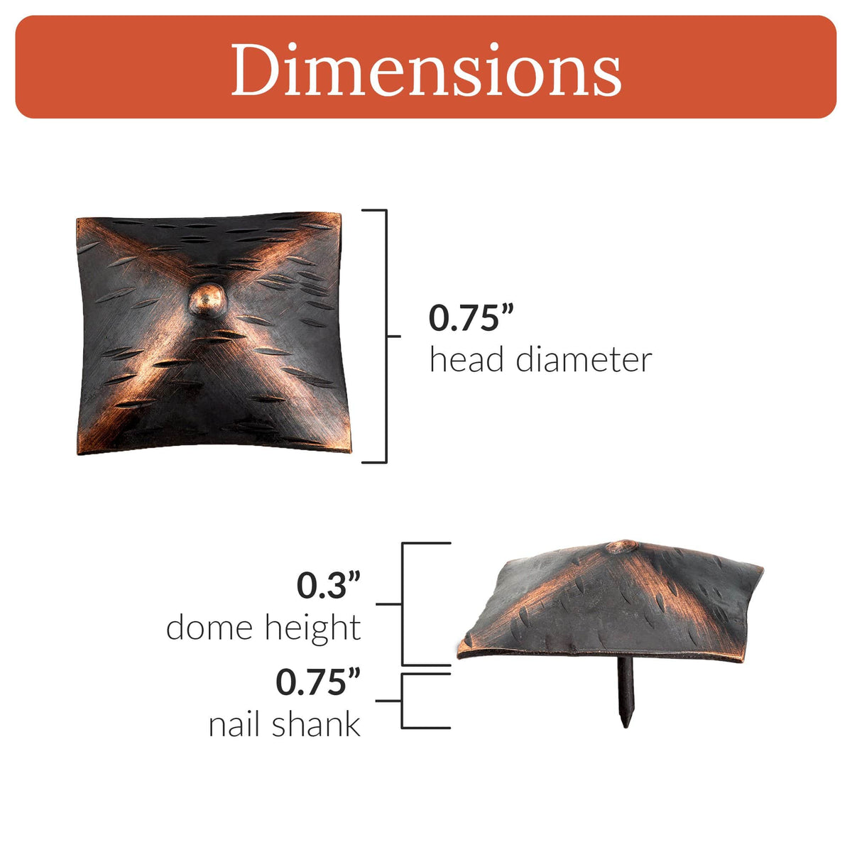 Barn Door Series | 0.75&quot; Square Pyramid Nails &amp; Clavos