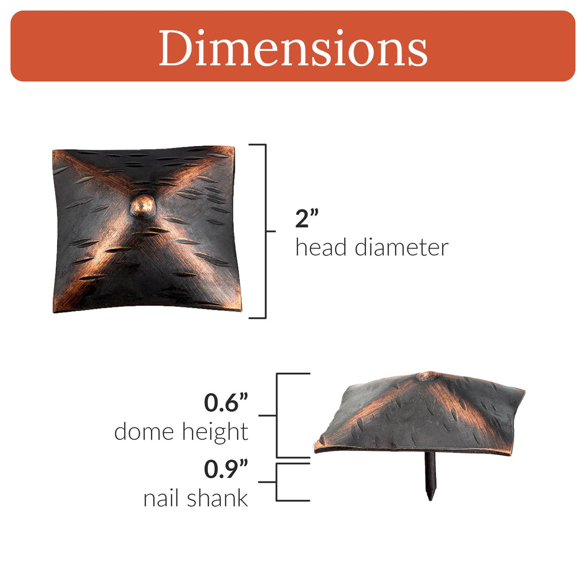 Barn Door Series | 2&quot; Square Pyramid Decorative Nails &amp; Clavos