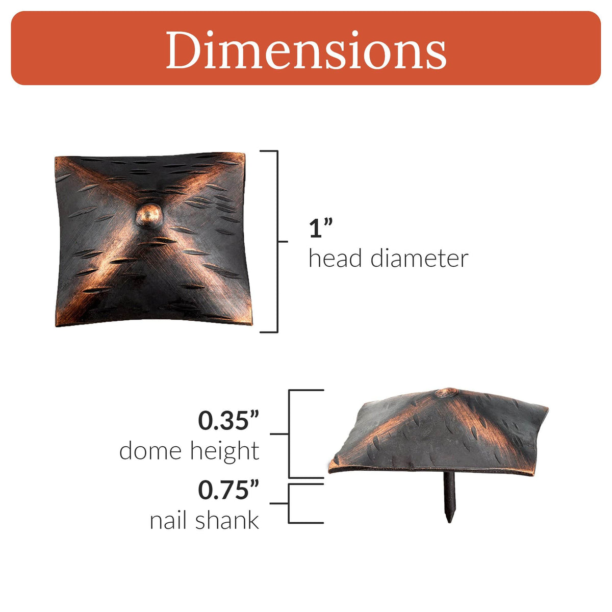 Barn Door Series | 1&quot; Square Pyramid Decorative Nails &amp; Clavos