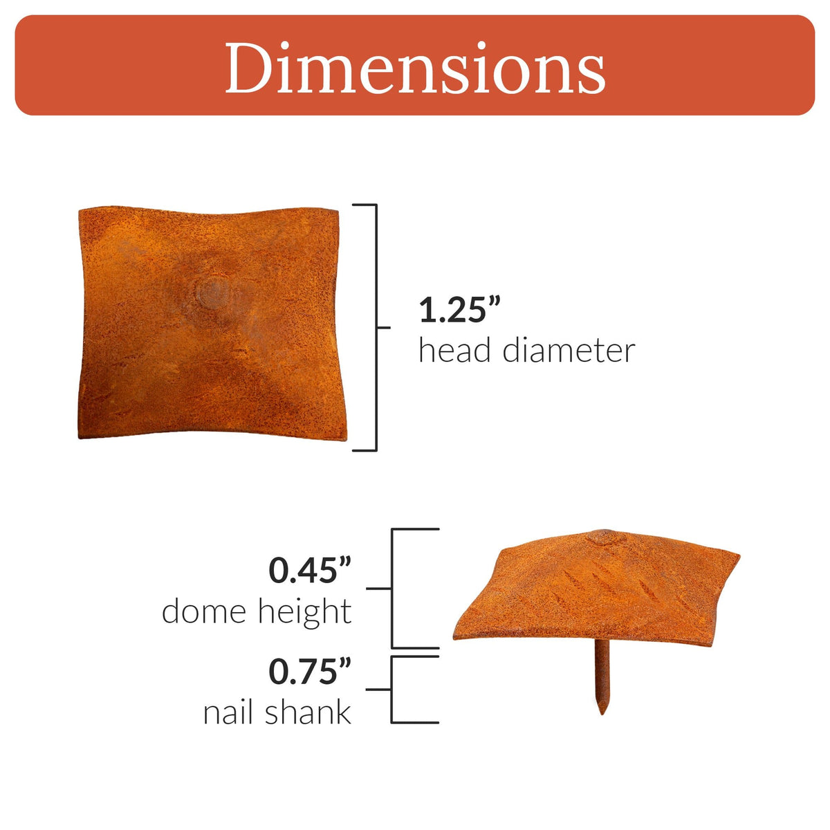 Barn Door Series | 1.25&quot; Square Pyramid Decorative Nails &amp; Clavos