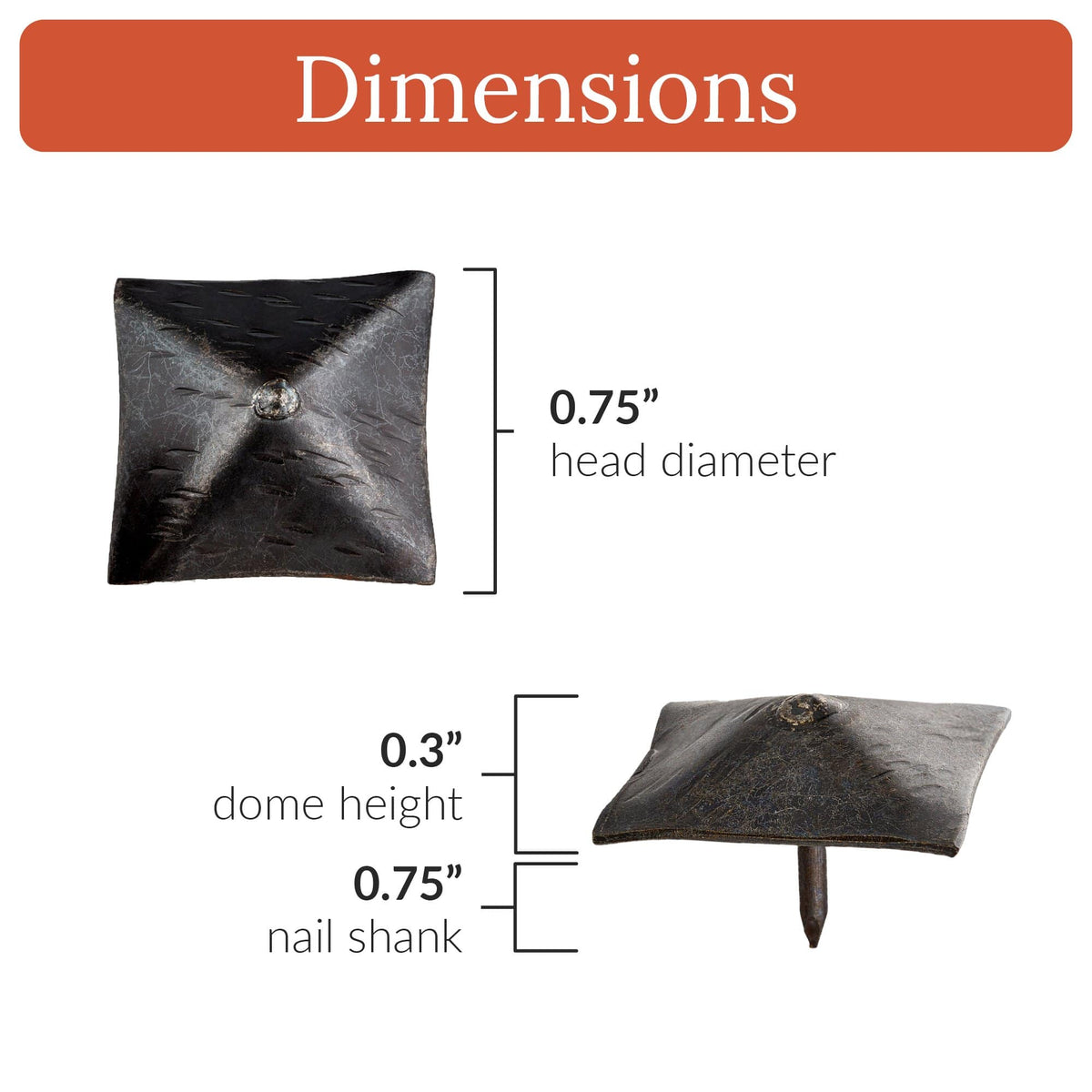 Barn Door Series | 0.75&quot; Square Pyramid Nails &amp; Clavos