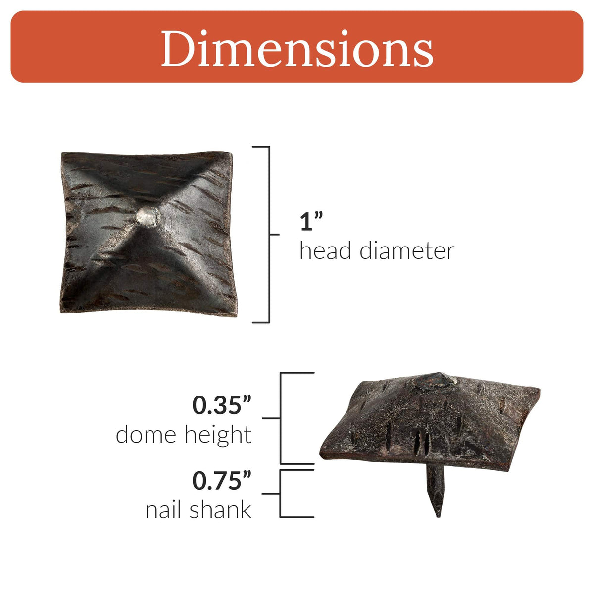 Barn Door Series | 1&quot; Square Pyramid Decorative Nails &amp; Clavos