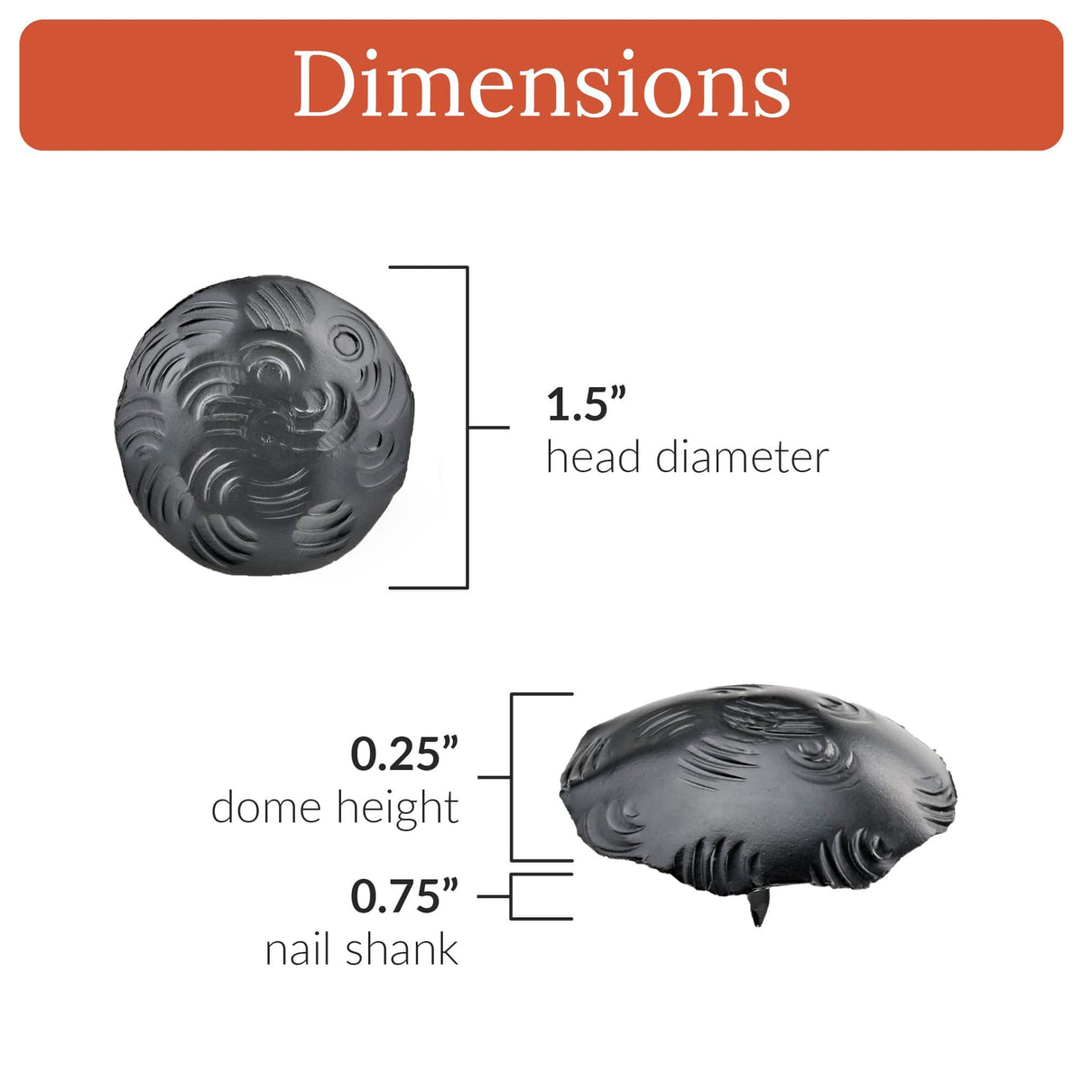 Bohemian Series | 1.5&quot; Round Decorative Nails &amp; Clavos