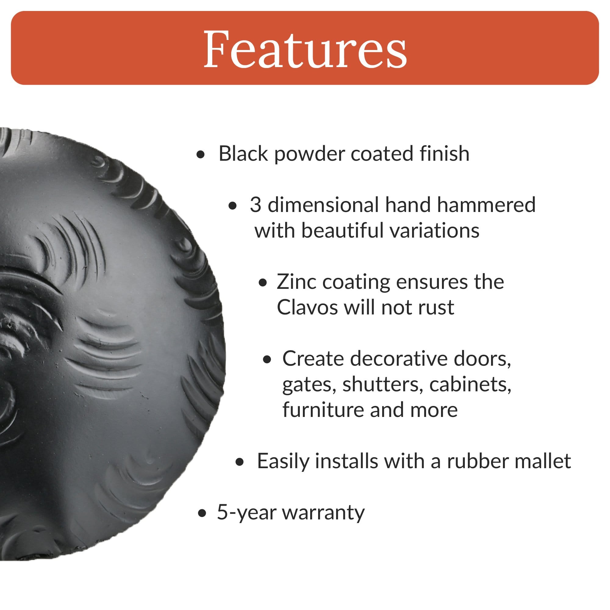 Bohemian Series | 1.25" Round Decorative Nails & Clavos