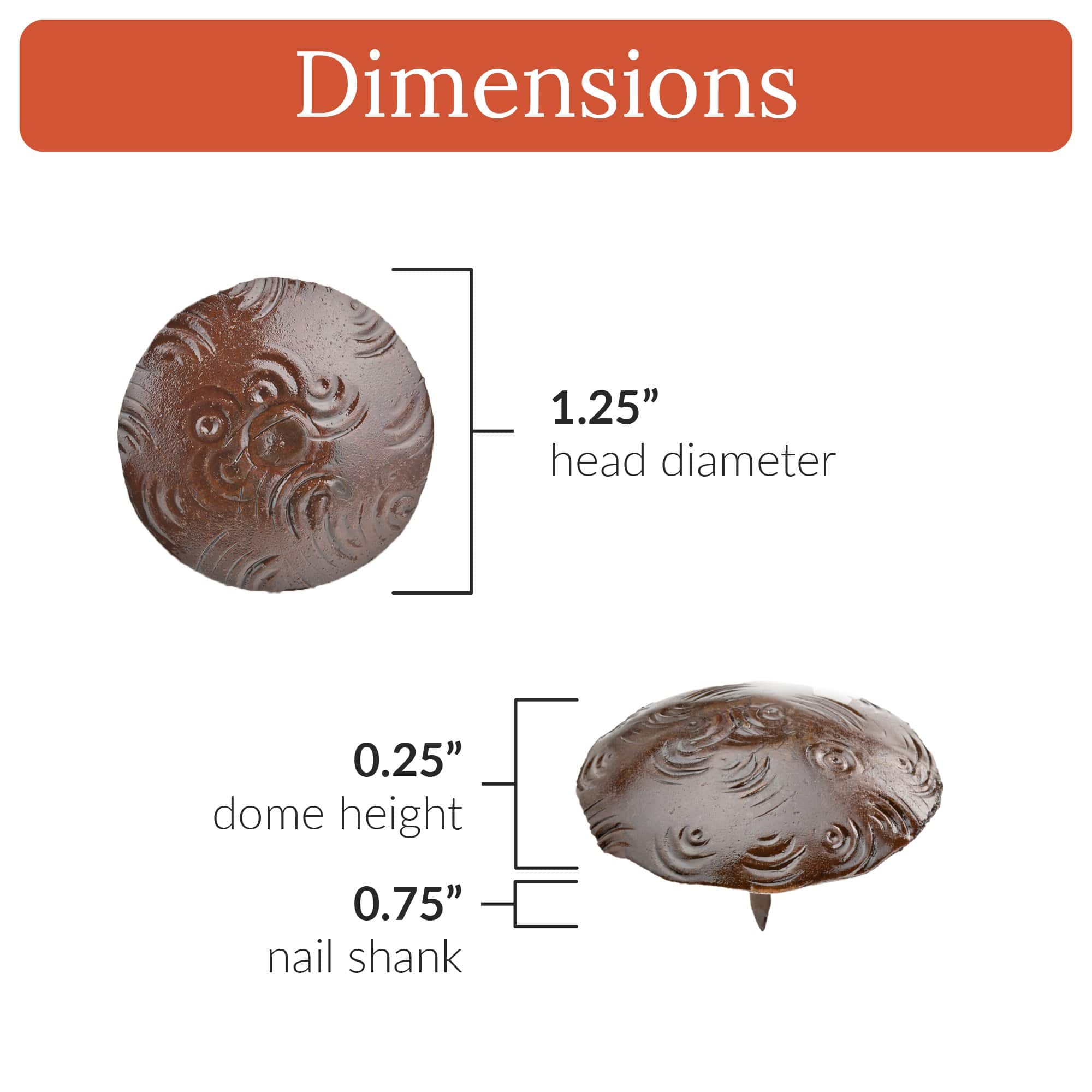 Bohemian Series | 1.25" Round Decorative Nails & Clavos