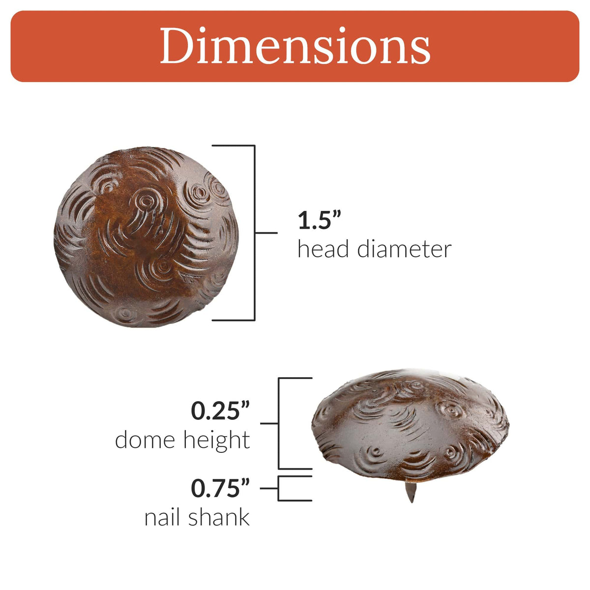 Bohemian Series | 1.5&quot; Round Decorative Nails &amp; Clavos