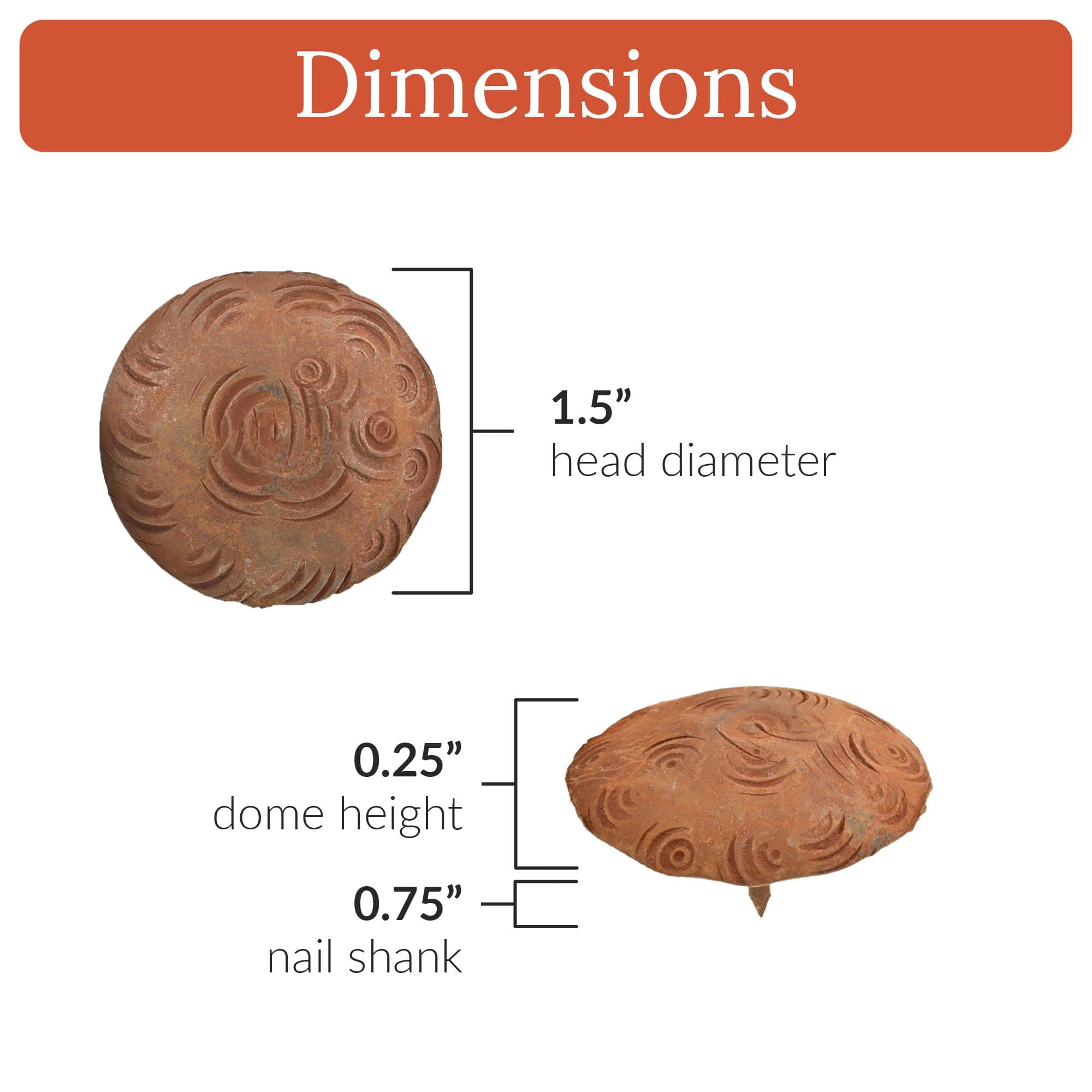 Bohemian Series | 1.5" Round Decorative Nails & Clavos