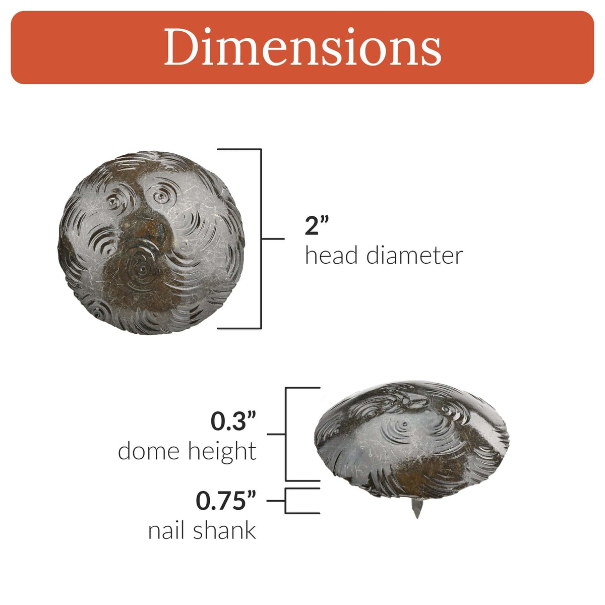 Bohemian Series | 2&quot; Round Decorative Nails &amp; Clavos