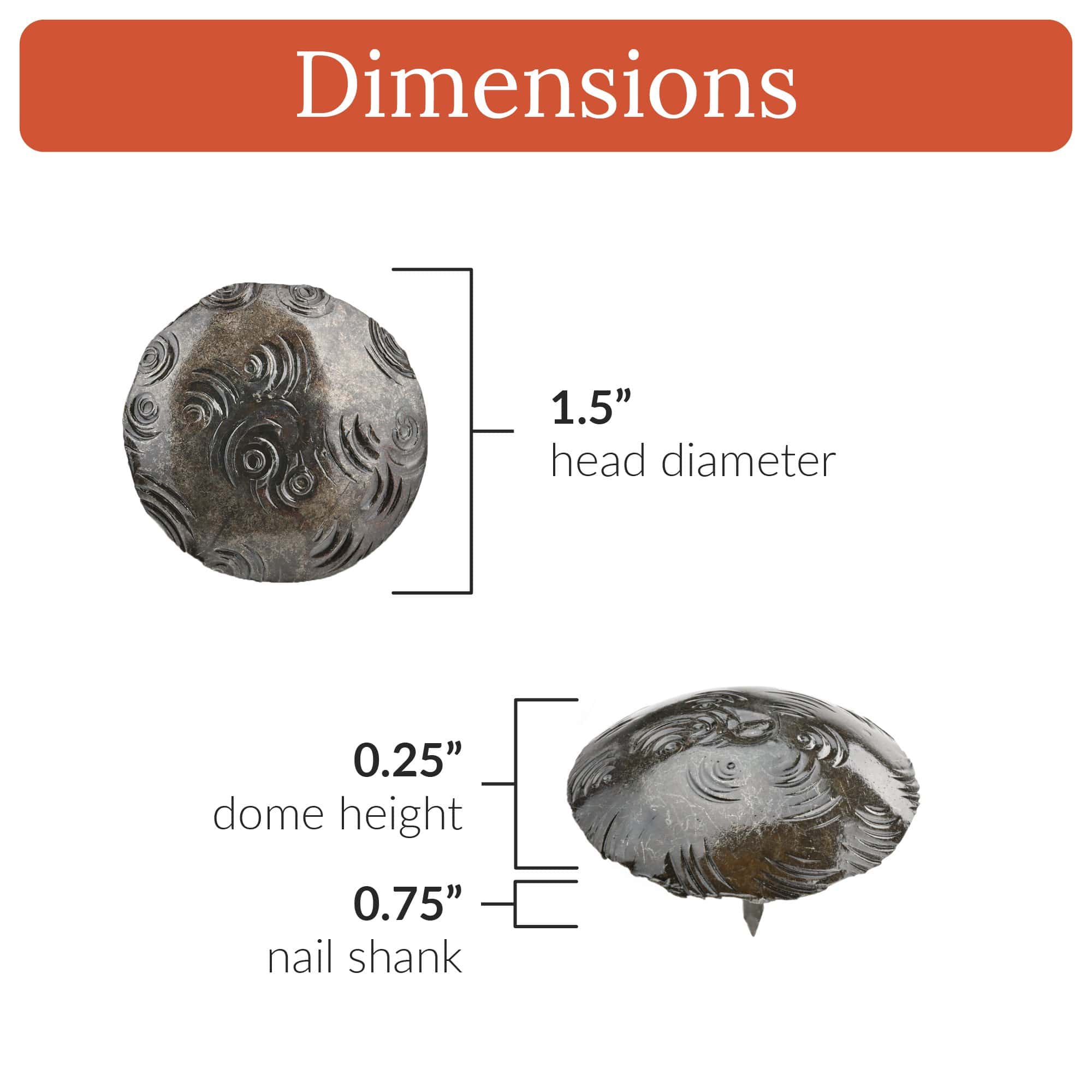 Bohemian Series | 1.5" Round Decorative Nails & Clavos