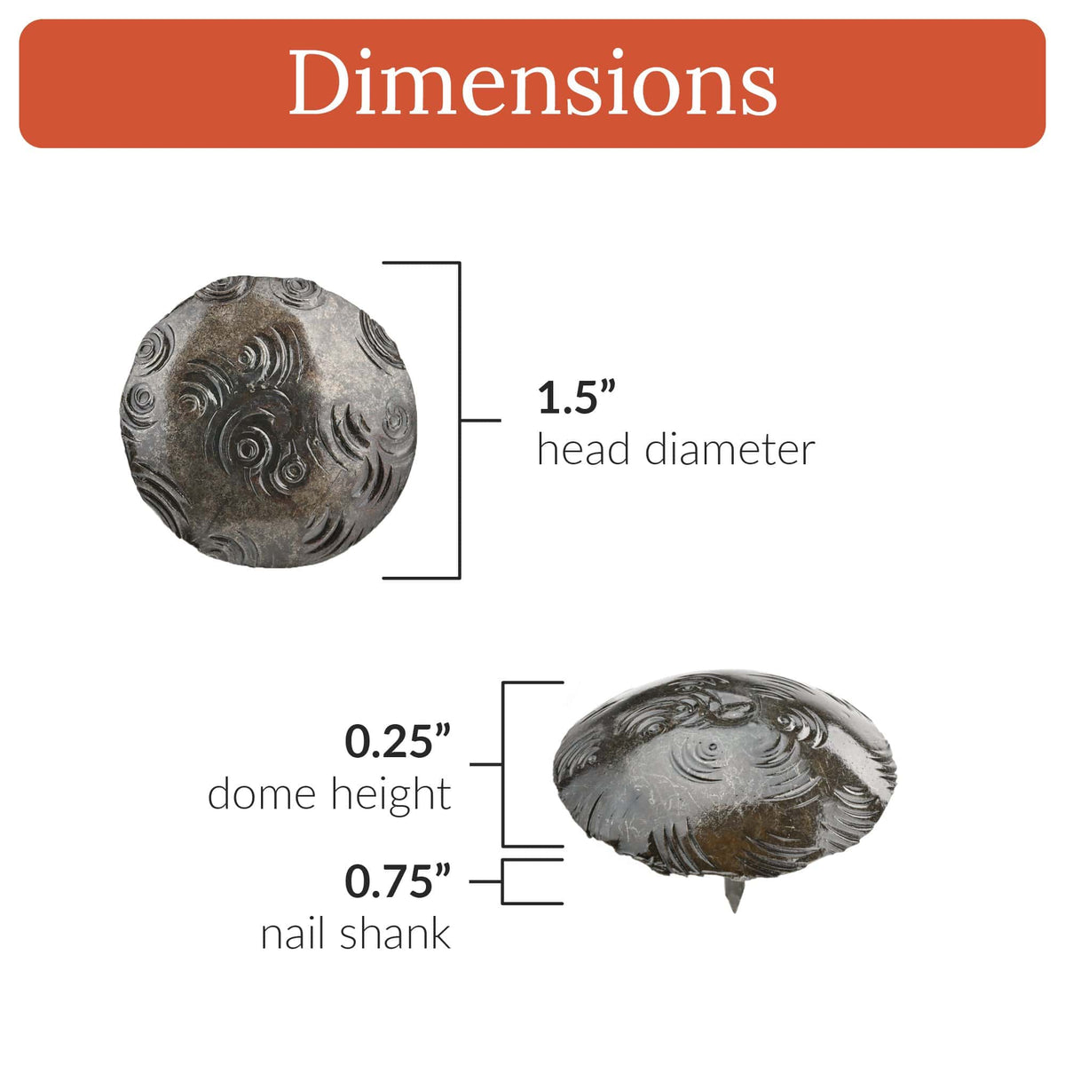 Bohemian Series | 1.5&quot; Round Decorative Nails &amp; Clavos