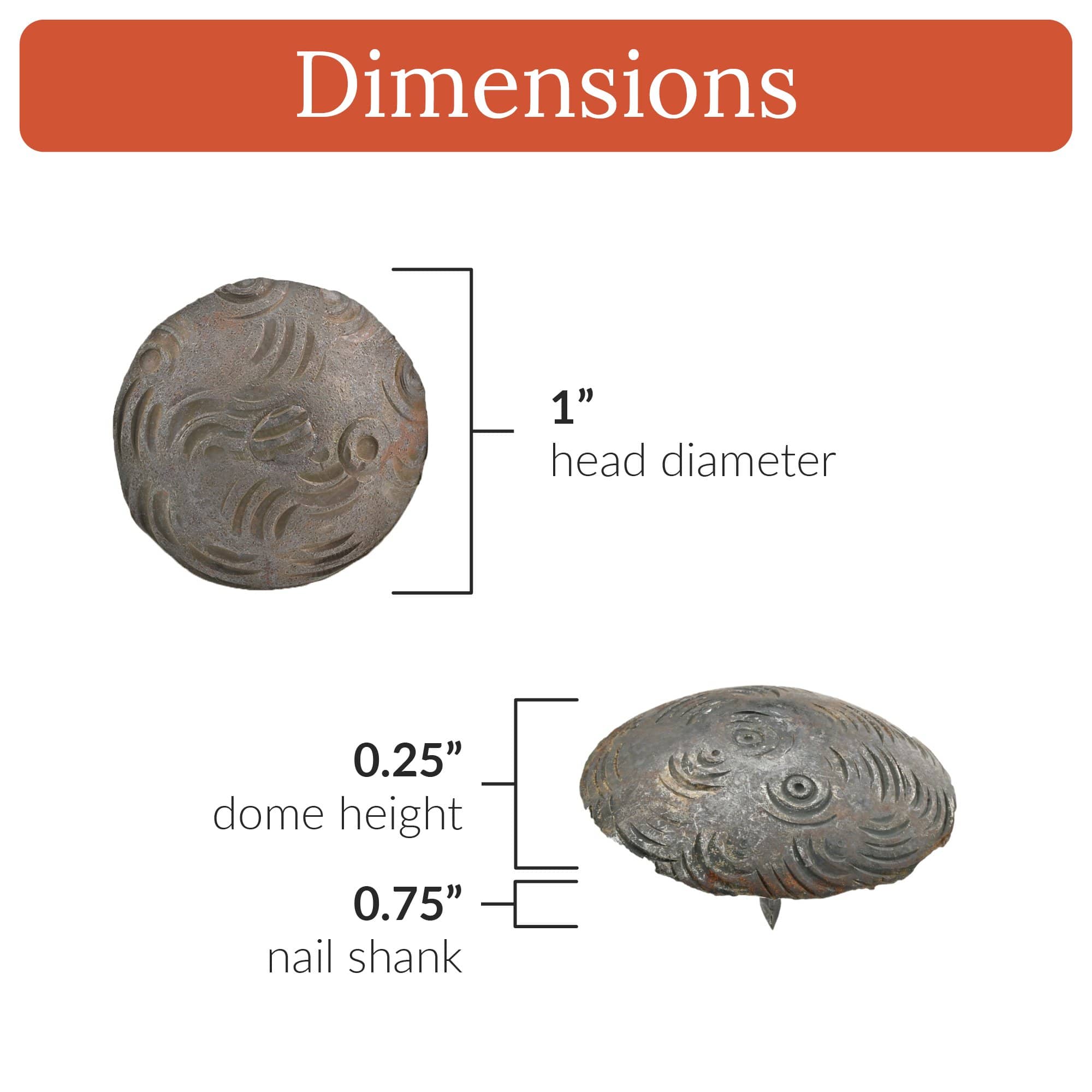 Bohemian Series | 1" Round Decoraitve Nails & Clavos