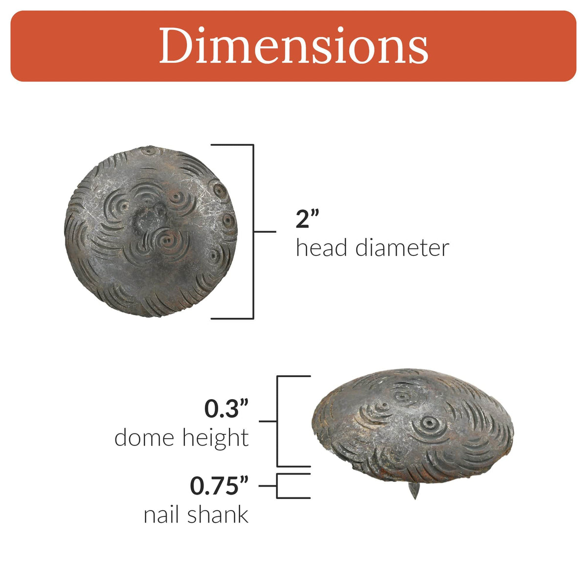 Bohemian Series | 2&quot; Round Decorative Nails &amp; Clavos