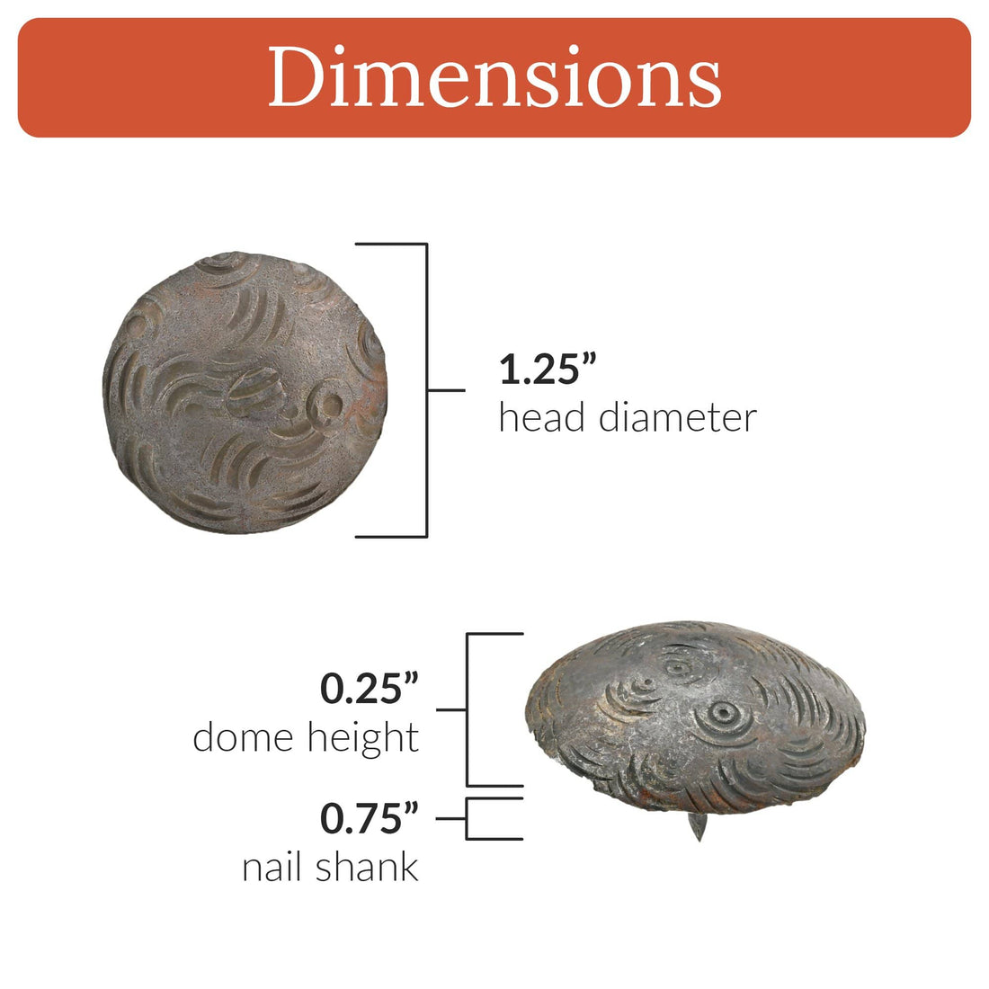 Bohemian Series | 1.25" Round Decorative Nails & Clavos