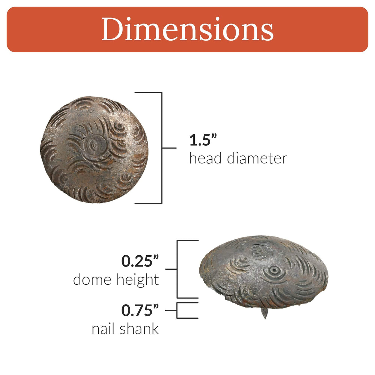 Bohemian Series | 1.5&quot; Round Decorative Nails &amp; Clavos