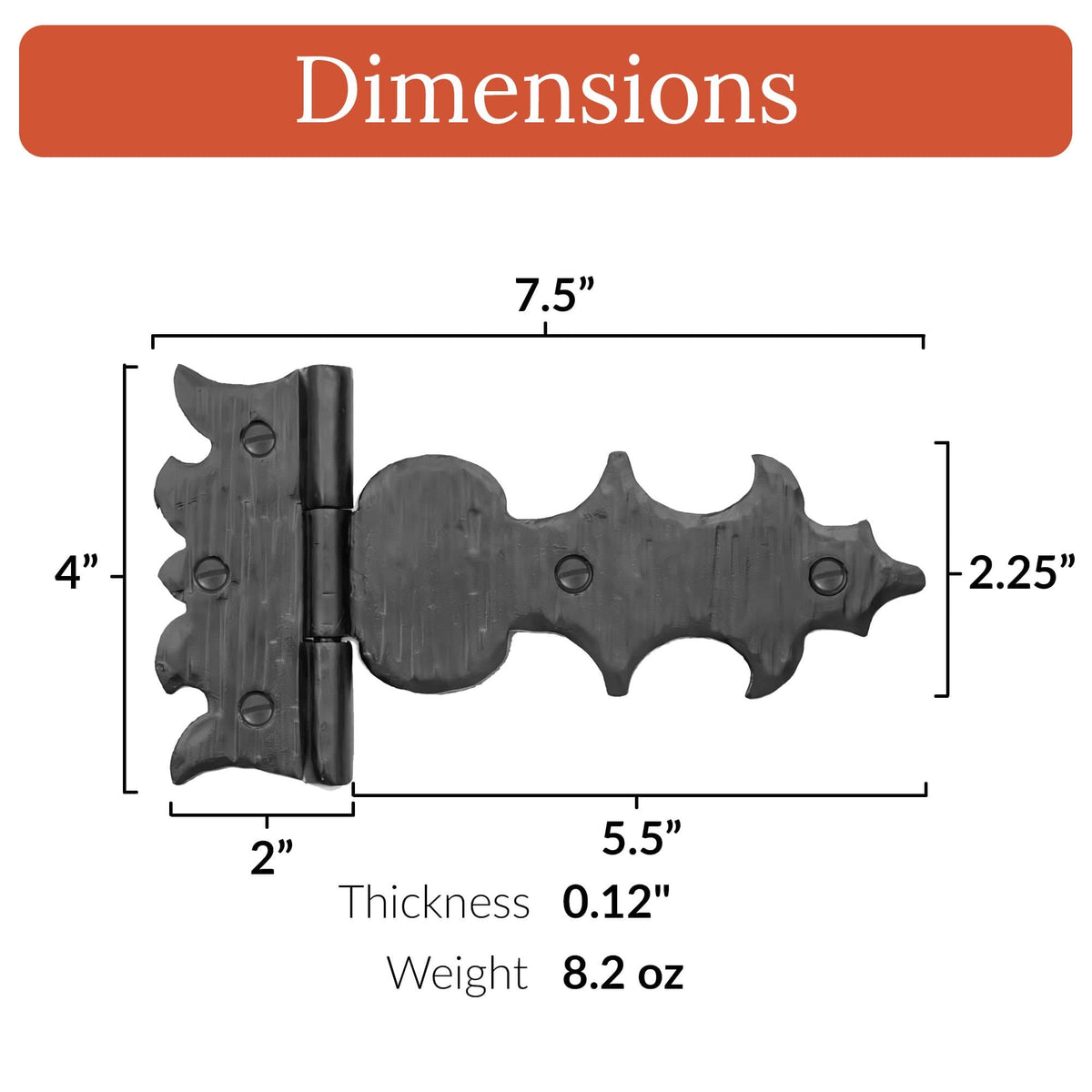 Castile Series | 7.5&quot; Hinge Strap