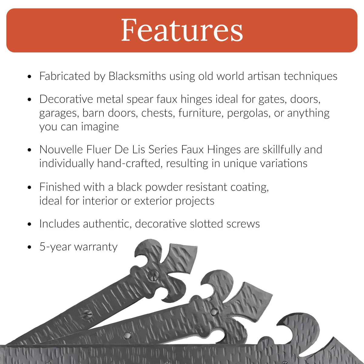 Fleur De Lis Series | Faux Hinge Strap