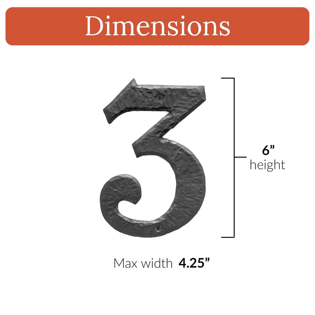 Hacienda Series | 6" House Address Mailbox Numbers