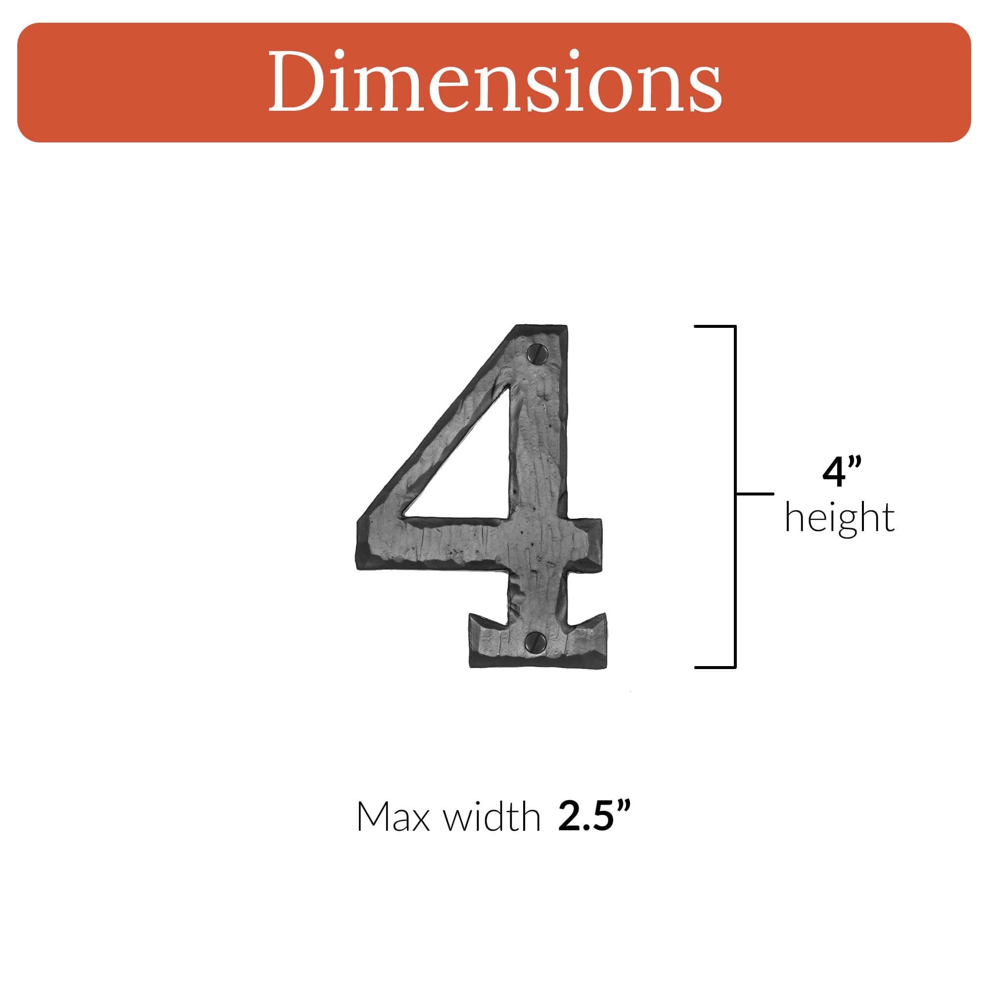 Hacienda Series | 4" House Address Mailbox Numbers