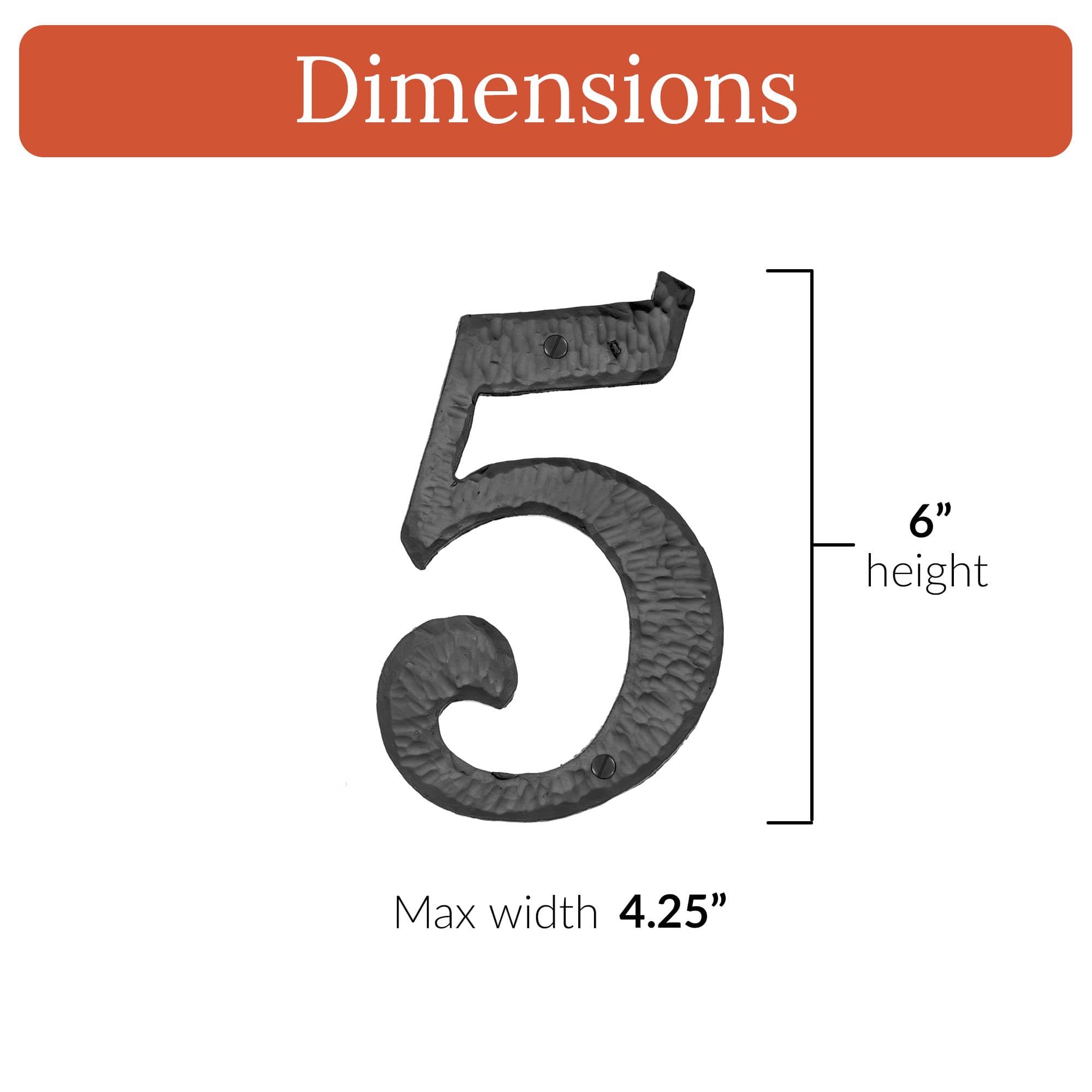 Hacienda Series | 6" House Address Mailbox Numbers
