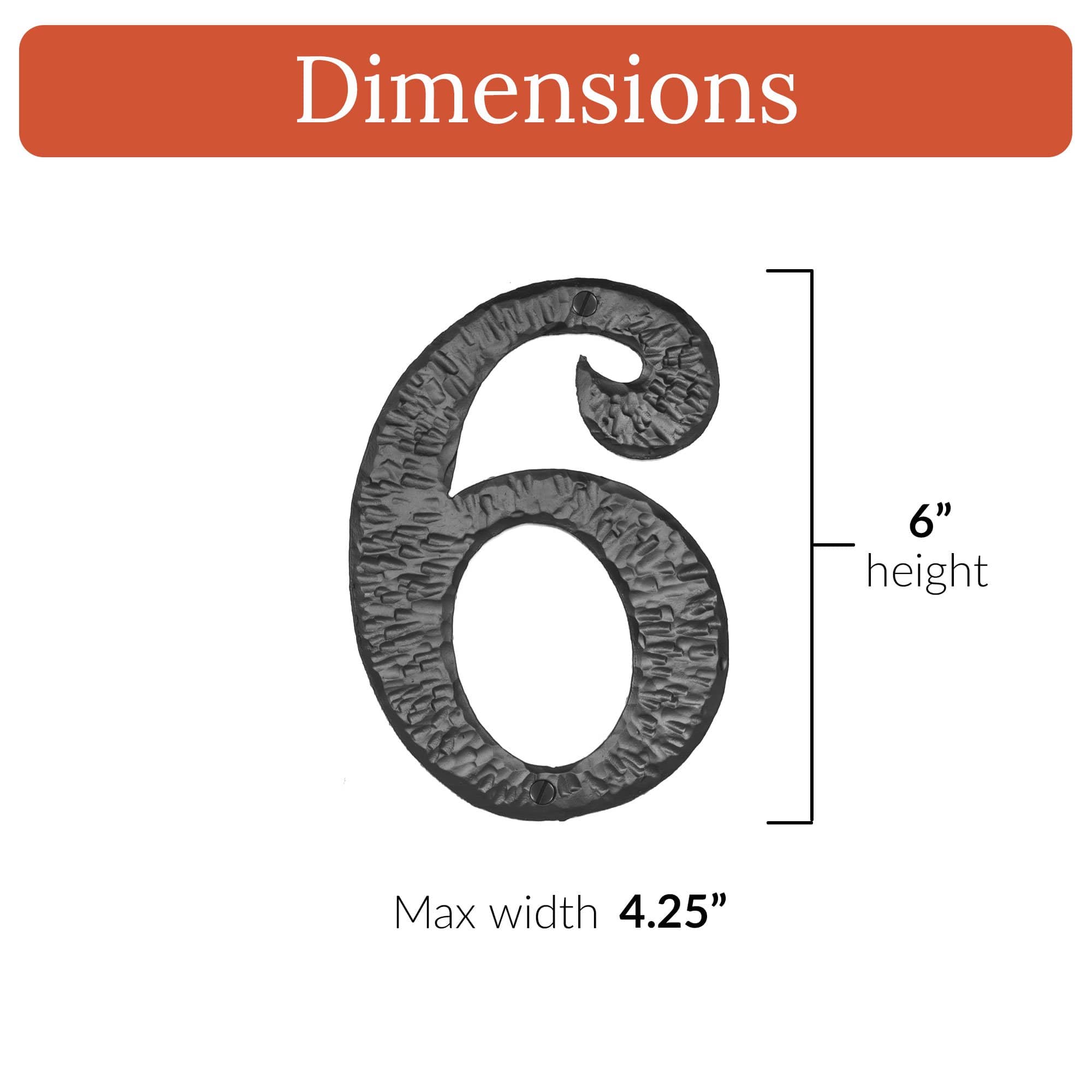 Hacienda Series | 6" House Address Mailbox Numbers